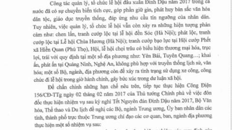 Bộ VHTT&DL cấm thực hiện các nghi lễ có tính bạo lực