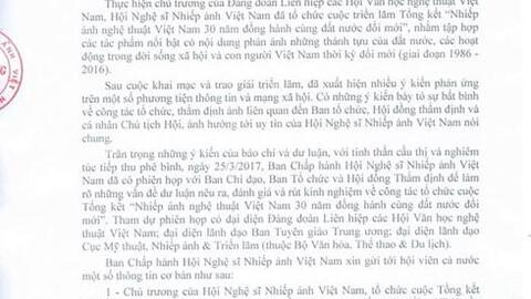 Một nghệ sĩ nhiếp ảnh trả lại giải thưởng của Hội NSNA Việt Nam