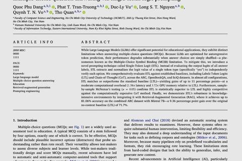 Luận văn AI xử lý trắc nghiệm của sinh viên Bách khoa được công bố Q1