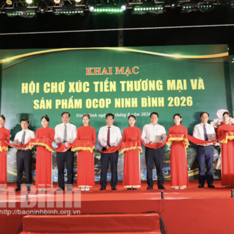 Khai mạc Hội chợ Xúc tiến thương mại và sản phẩm OCOP Ninh Bình 2026