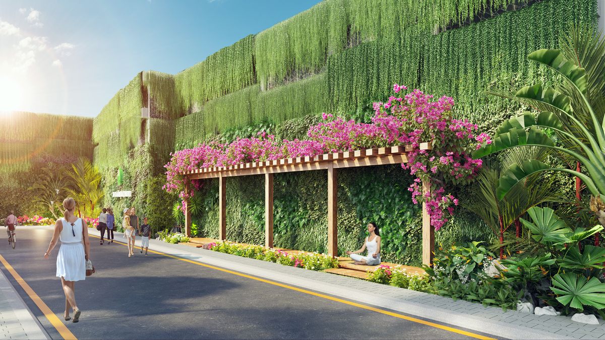 Không gian tại An Khánh Ecomony không bị chia cắt bởi những mảng tường bê tông khô cứng. Thay vào đó là những lối dạo bộ mềm mại, dòng suối cảnh quan nhỏ khẽ uốn mình giữa các nhóm nhà, những tiểu cảnh hồ cá - non bộ gợi nhớ đến không gian vườn Á Đông thân thuộc.