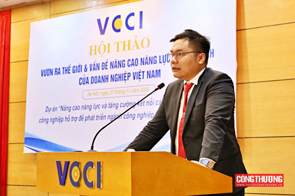 Tại Hội thảo, TS. Trịnh Quốc Vinh - Uỷ viên Hội đồng khoa học, Viện Nghiên cứu chiến lược, chính sách Công Thương (Bộ Công Thương) đã phân tích bức tranh toàn cảnh hội nhập và xu hướng dịch chuyển chuỗi cung ứng toàn cầu.