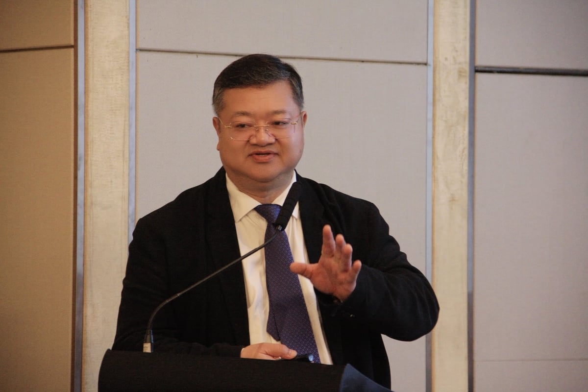 TS. Trịnh Hải Sơn, Viện trưởng Viện Khoa học Địa chất và Khoáng sản kỳ vọng khuôn khổ hợp tác ba bên Việt Nam - Hàn Quốc - Hoa Kỳ sẽ tạo ra 'giá trị khác biệt'. Ảnh: Mai Đan.