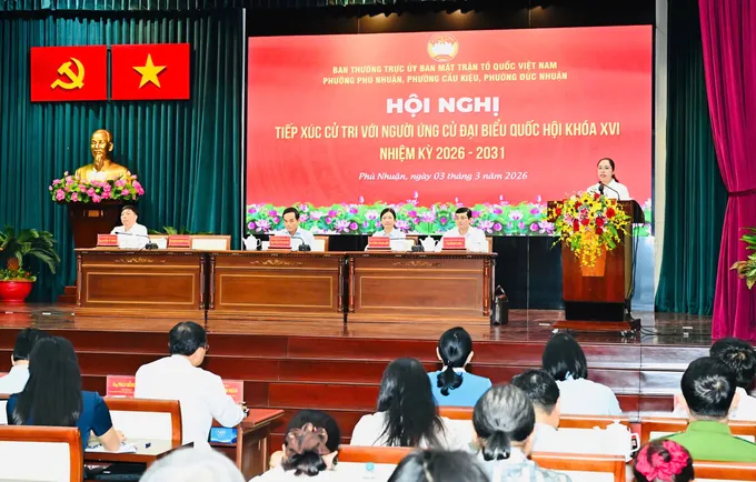 Phó Bí thư Thành đoàn, Chủ tịch Hội đồng Đội TPHCM Trịnh Thị Huyền Trân trình bày chương trình hành động. Ảnh: VIỆT DŨNG IMG_6305.jpeg