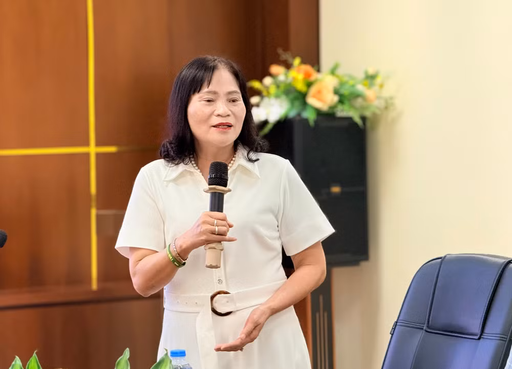 Bà Phạm Thị Phương Hoa, Tổng Giám đốc Tổng Công ty May Hưng Yên. (Ảnh: PV/Vietnam+) img-0600.jpg