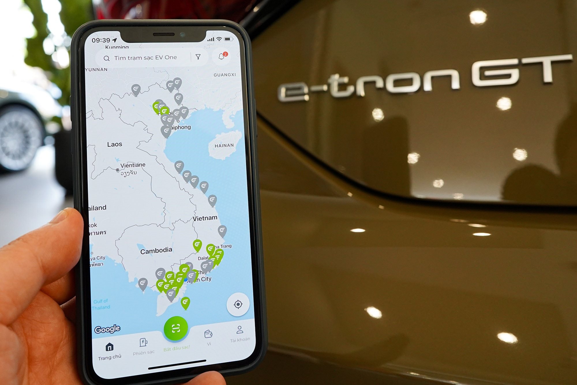 Các vị trí trạm sạc ô tô điện được EV ONE triển khai trên toàn quốc.